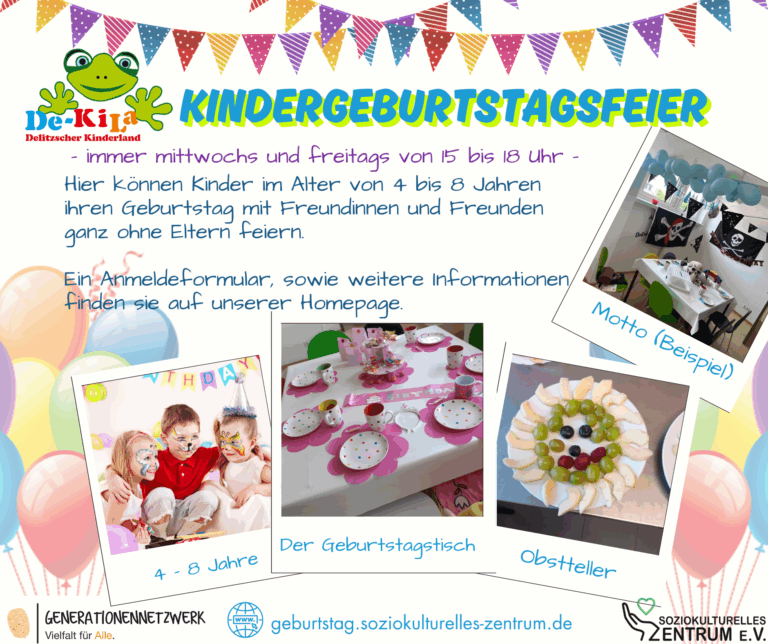 Flyer zum Thema Kindergeburtstag