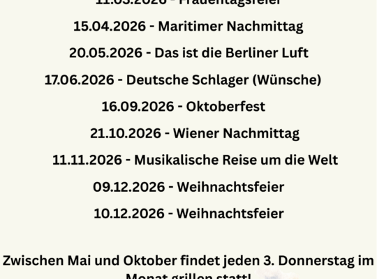 Termine für Großveranstaltungen
