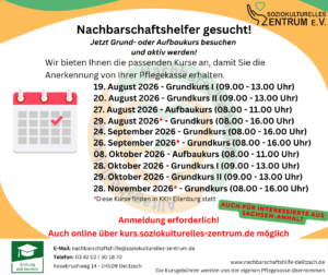 Termine zweites Halbjahr