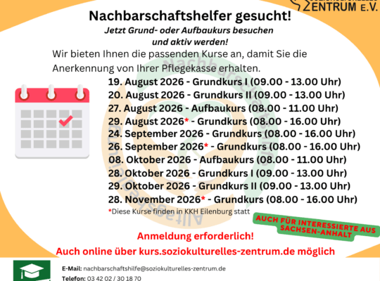 Termine zweites Halbjahr